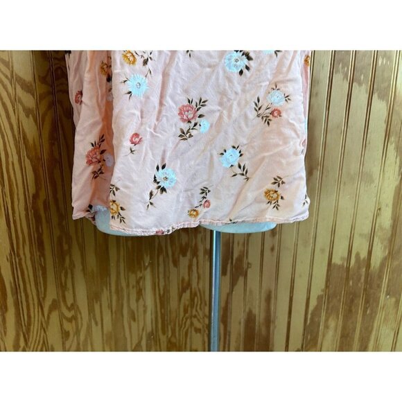 Torrid Womens Pink Peach Sleeveless Tank Blouse Size 3 (3X) Plus V-Neck  Floral - Picture 2 of 7